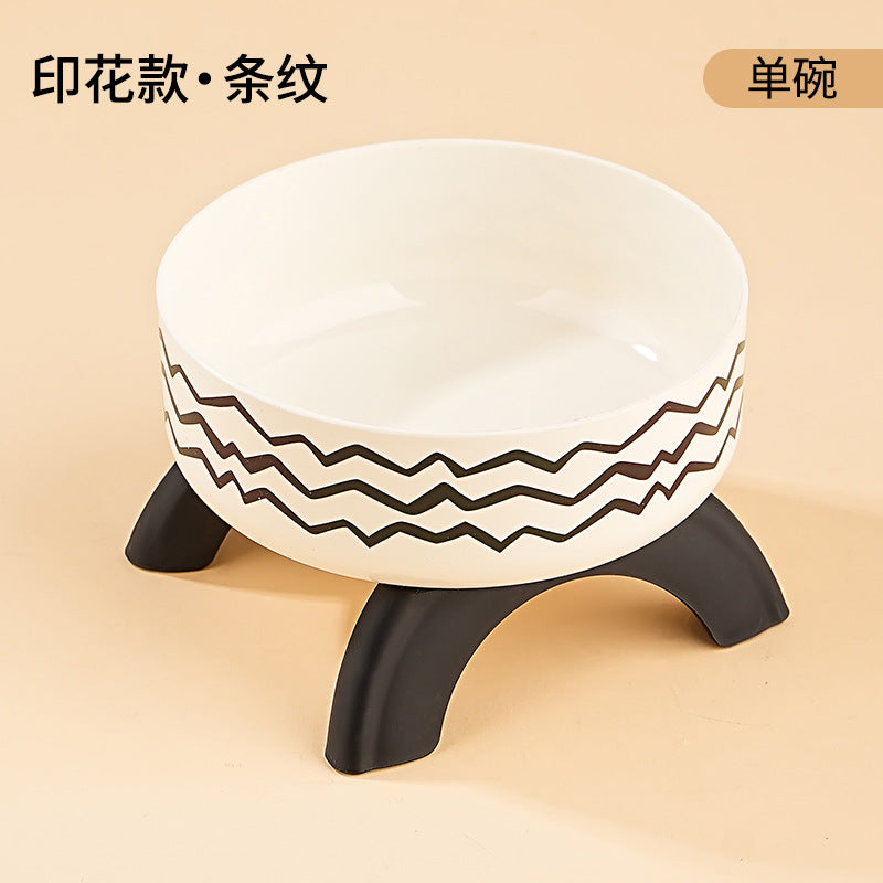Cat High Bowl Neck Protection Cat Bowl Pet Stainless Steel Bowl Anti-slip Anti-overturning Dog Bowl Dog Food Gown Cross-border New Style