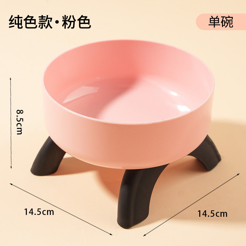 Cat High Bowl Neck Protection Cat Bowl Pet Stainless Steel Bowl Anti-slip Anti-overturning Dog Bowl Dog Food Gown Cross-border New Style