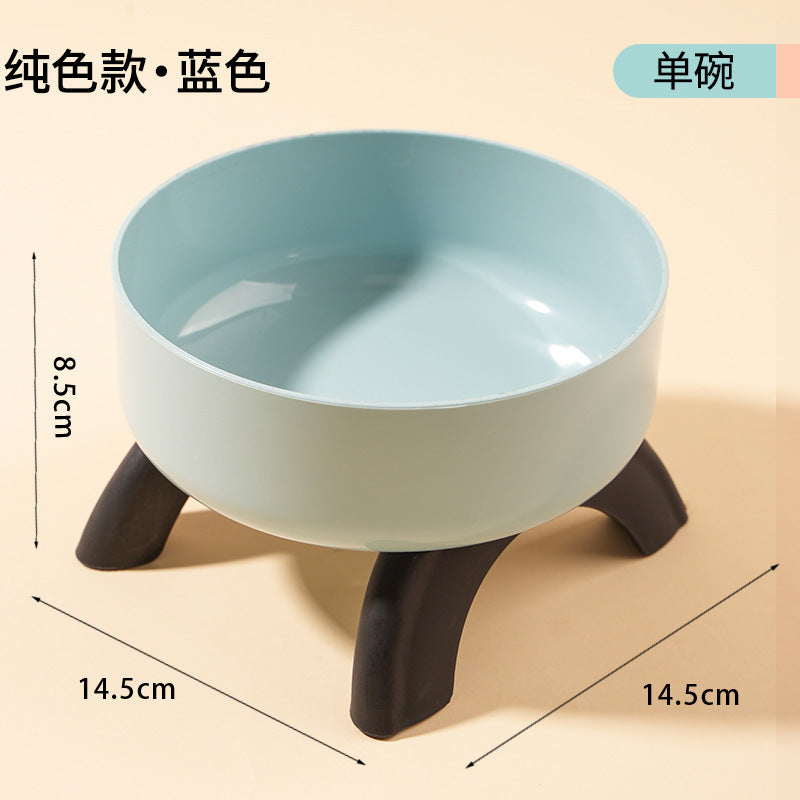 Cat High Bowl Neck Protection Cat Bowl Pet Stainless Steel Bowl Anti-slip Anti-overturning Dog Bowl Dog Food Gown Cross-border New Style