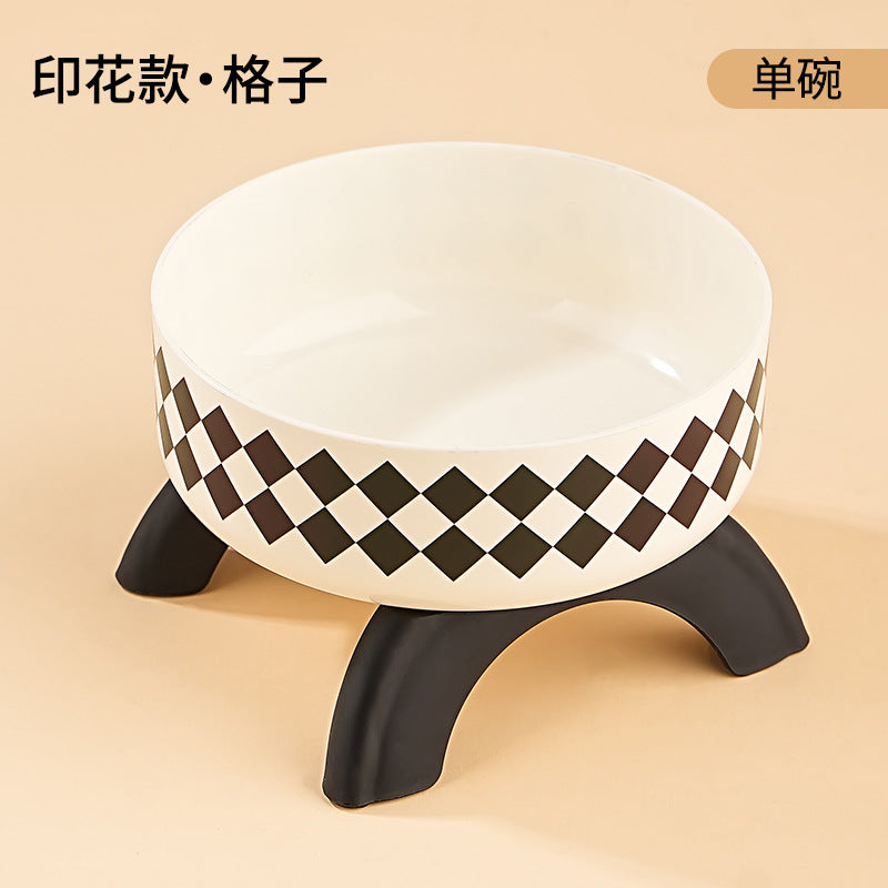 Cat High Bowl Neck Protection Cat Bowl Pet Stainless Steel Bowl Anti-slip Anti-overturning Dog Bowl Dog Food Gown Cross-border New Style