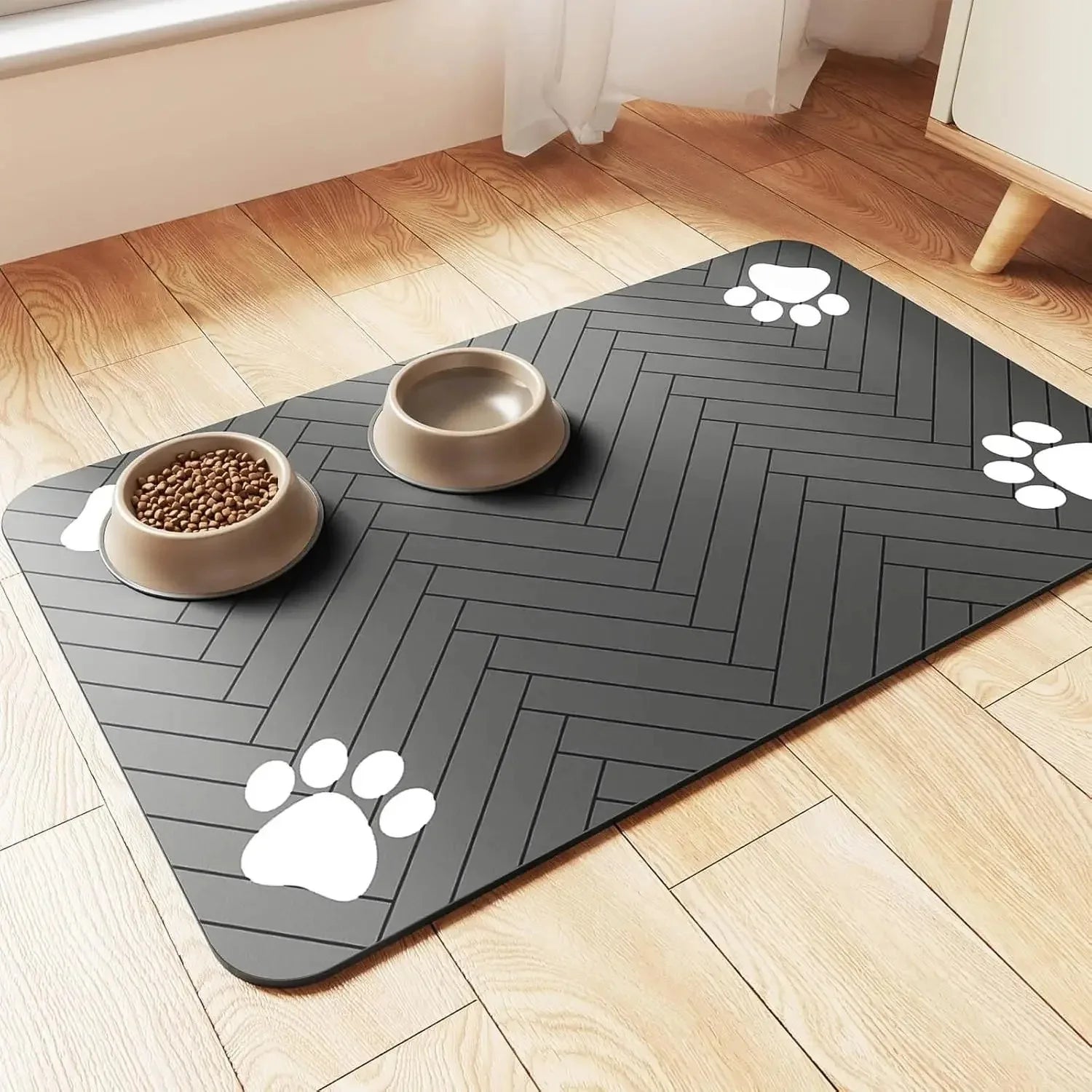 Alfombra Absorbente Antideslizante para Comedero de Mascotas