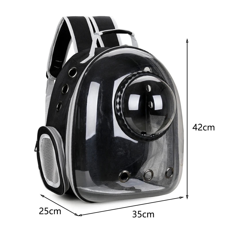 Mochila Cápsula Espacial Transparente para Gatos – Respirable y Portátil