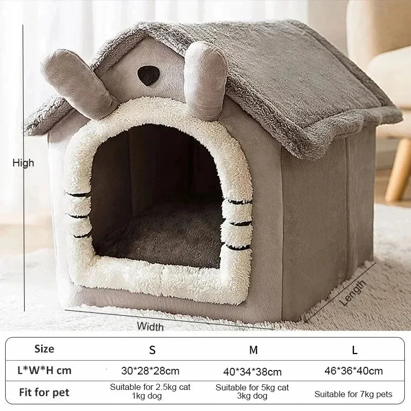 Casa Tienda para Mascotas – Cojín Extraíble y Lavable
