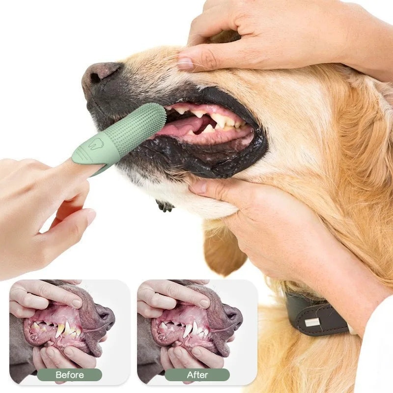 Cepillo Dental de Silicona para Perros y Gatos – Limpieza Suave