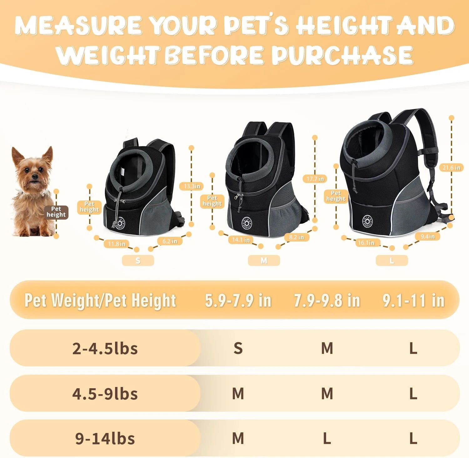 Mochila Transportadora para Perros y Gatos Pequeños – Ventilada y Plegable