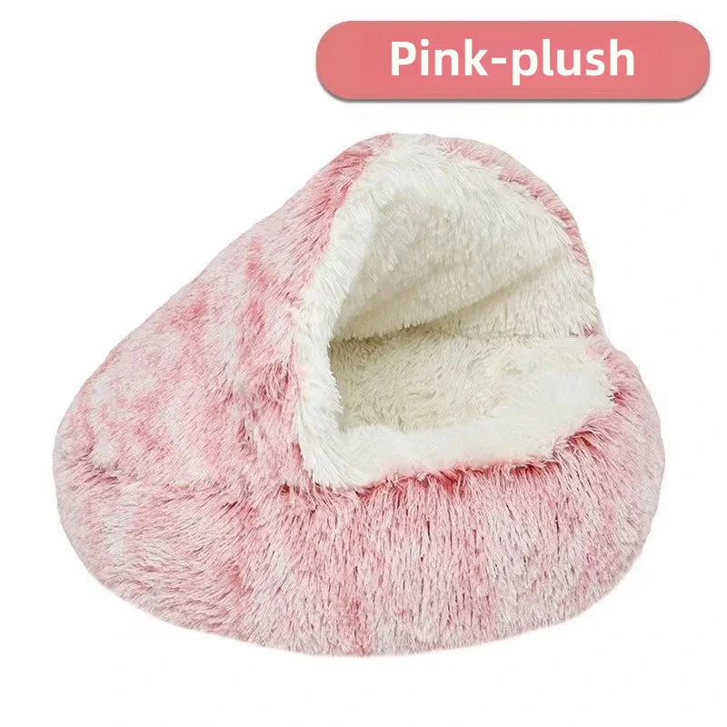 Cama Semicerrada de Peluche para Gato