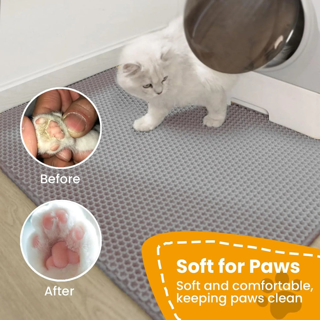 Alfombra Doble Capa para Arena de Gatos – Antideslizante, Impermeable y Lavable