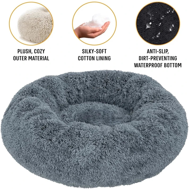 Cama Redonda Nido para Perros y Gatos – Suave y Cálida, 6 Tallas