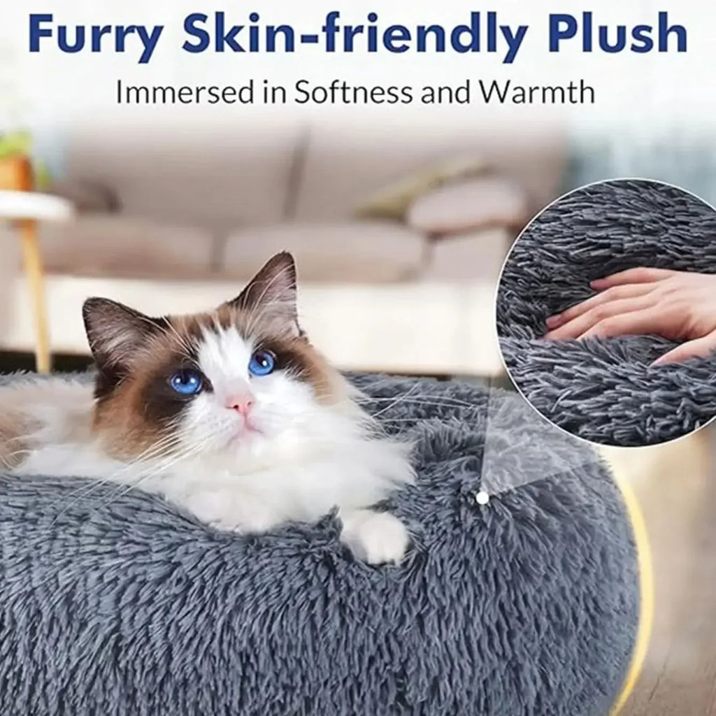 Cama Redonda Nido para Perros y Gatos – Suave y Cálida, 6 Tallas