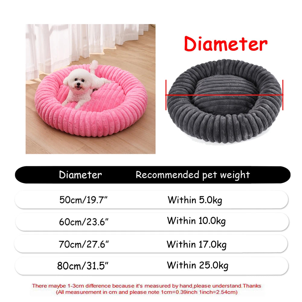 Cama Redonda Nido para Perros y Gatos – Suave y Cálida, 6 Tallas