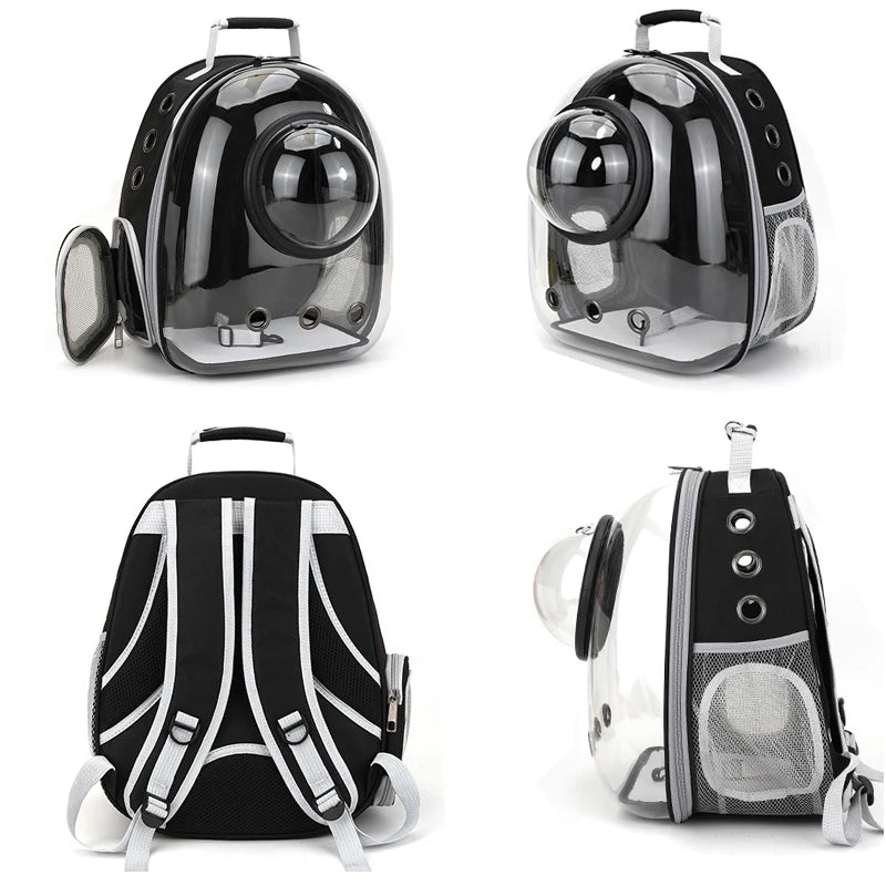 Mochila Cápsula Espacial Transparente para Gatos – Respirable y Portátil