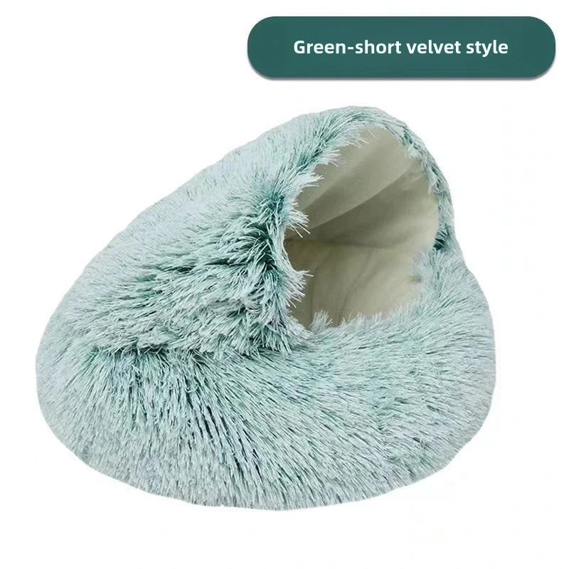 Cama Semicerrada de Peluche para Gato