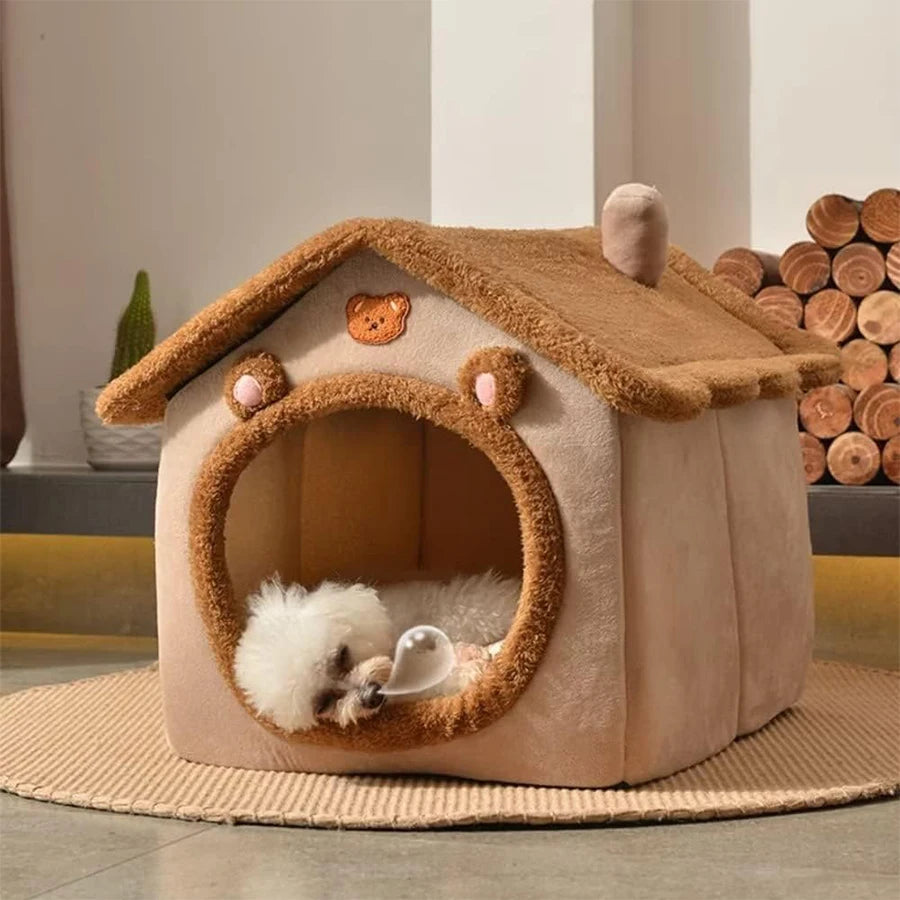 Casa Cueva Plegable para Gatos y Perros Pequeños y Medianos