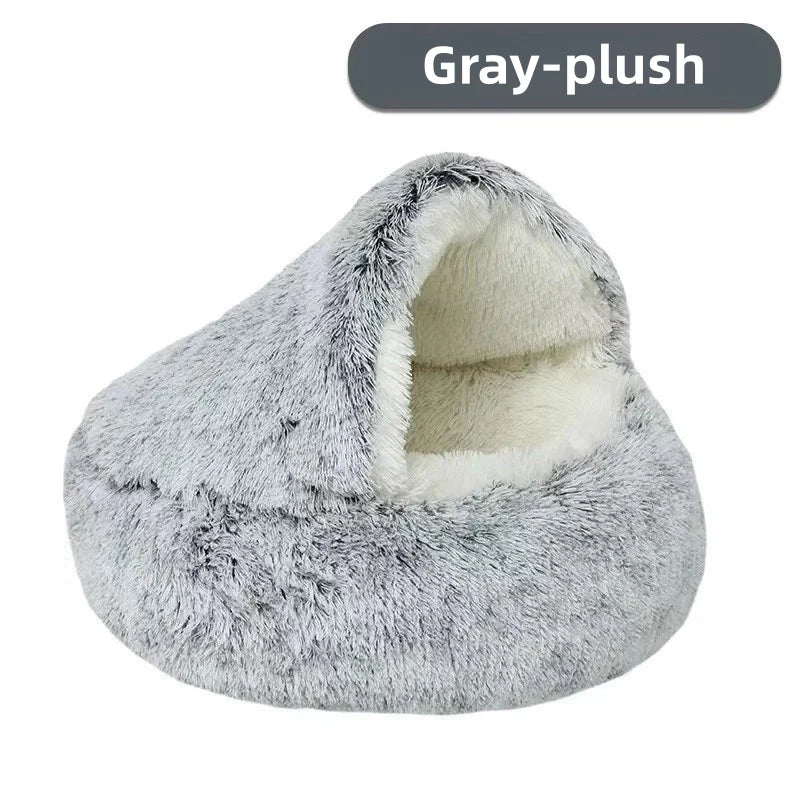 Cama Semicerrada de Peluche para Gato