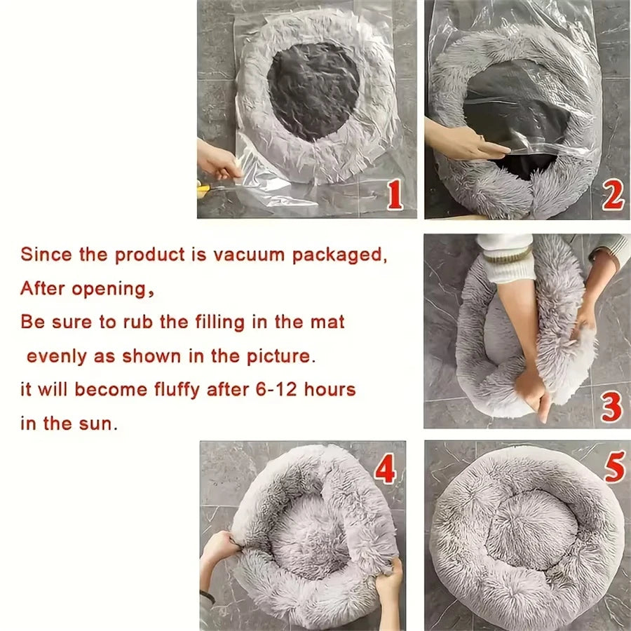 Cama Donut para Mascotas que les Gusta Acurrucarse