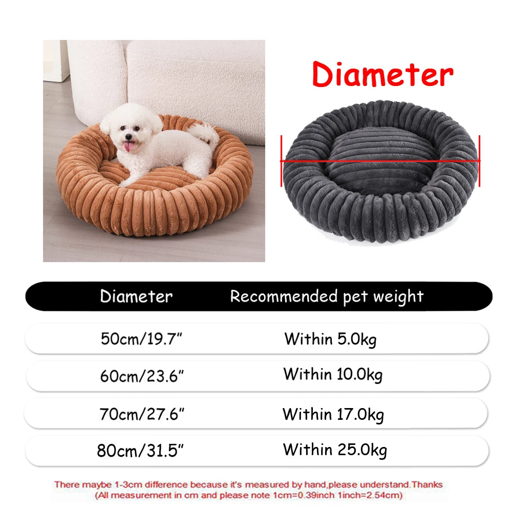 Cama Redonda Nido para Perros y Gatos – Suave y Cálida, 6 Tallas