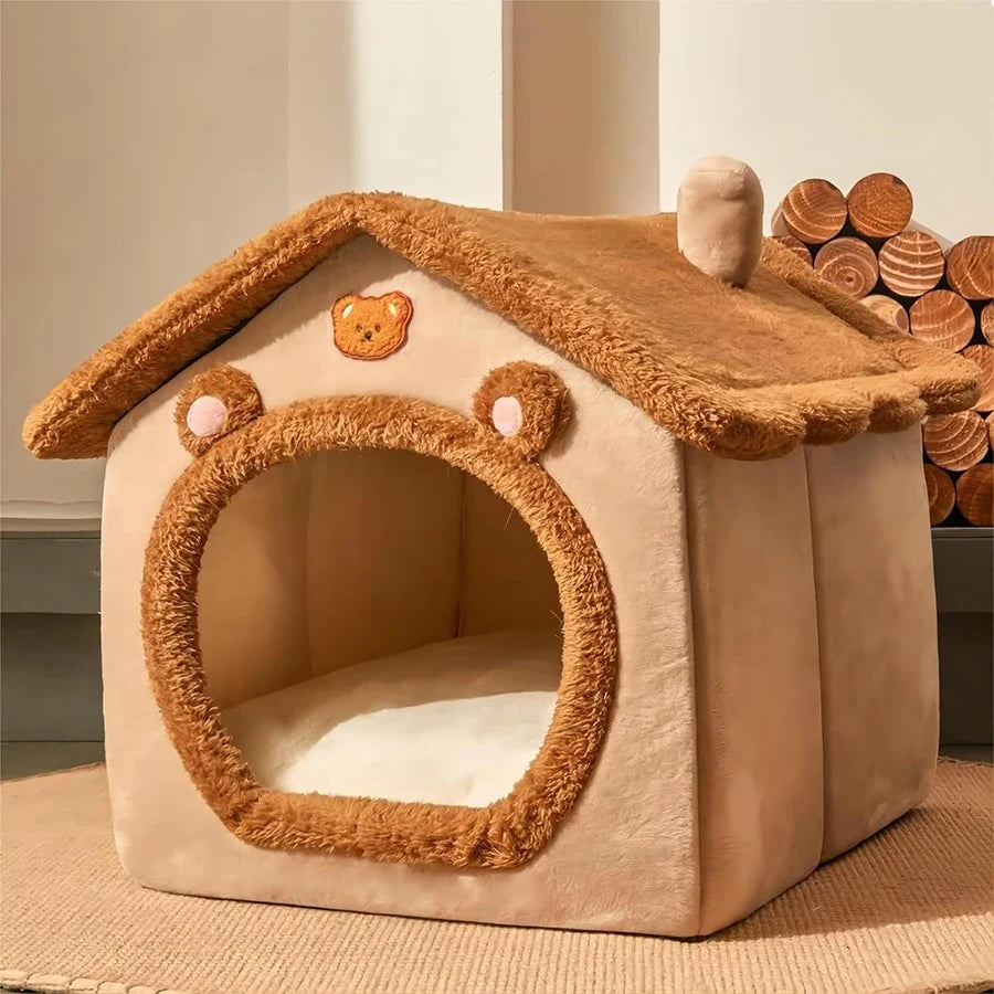 Casa Cueva Plegable para Gatos y Perros Pequeños y Medianos