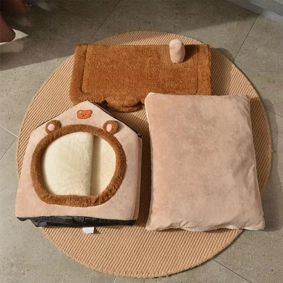 Casa Cueva Plegable para Gatos y Perros Pequeños y Medianos