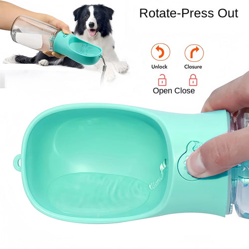 Botella Portátil 2 en 1 con Dispensador de Agua y Compartimento de Comida para Mascotas