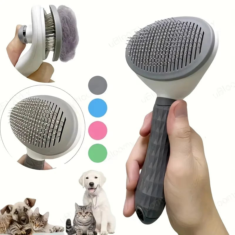 Cepillo Quita Pelo con Botón de Vaciado para Perros y Gatos – Un Clic