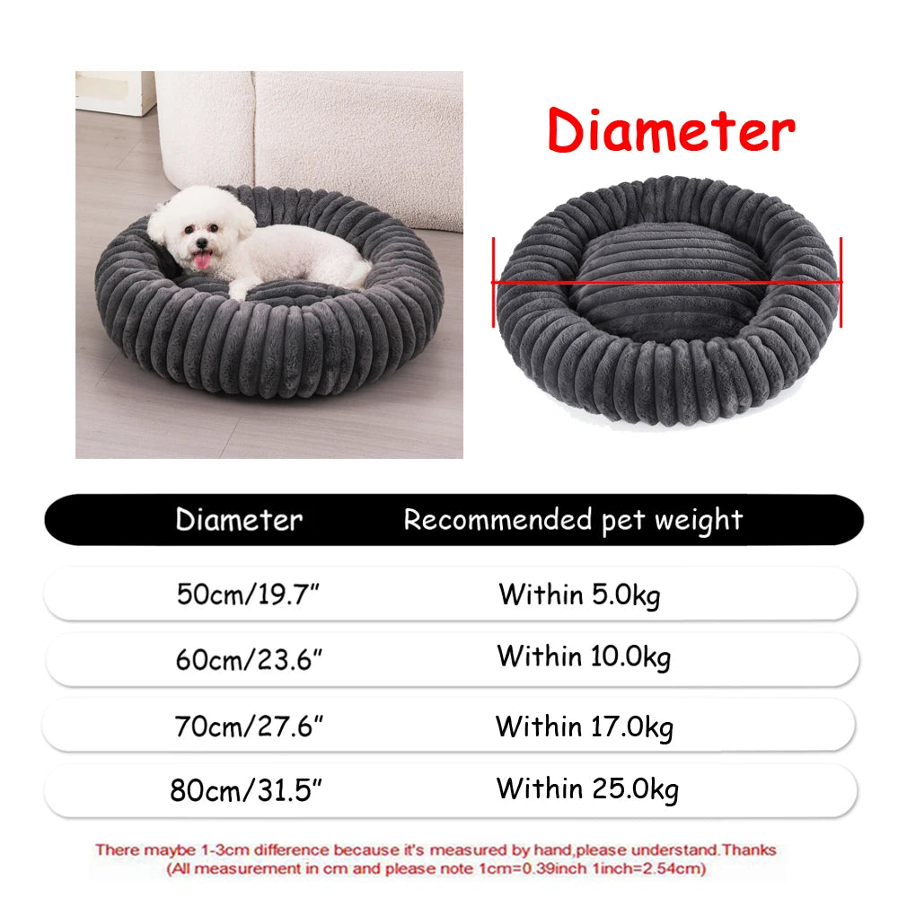 Cama Redonda Nido para Perros y Gatos – Suave y Cálida, 6 Tallas