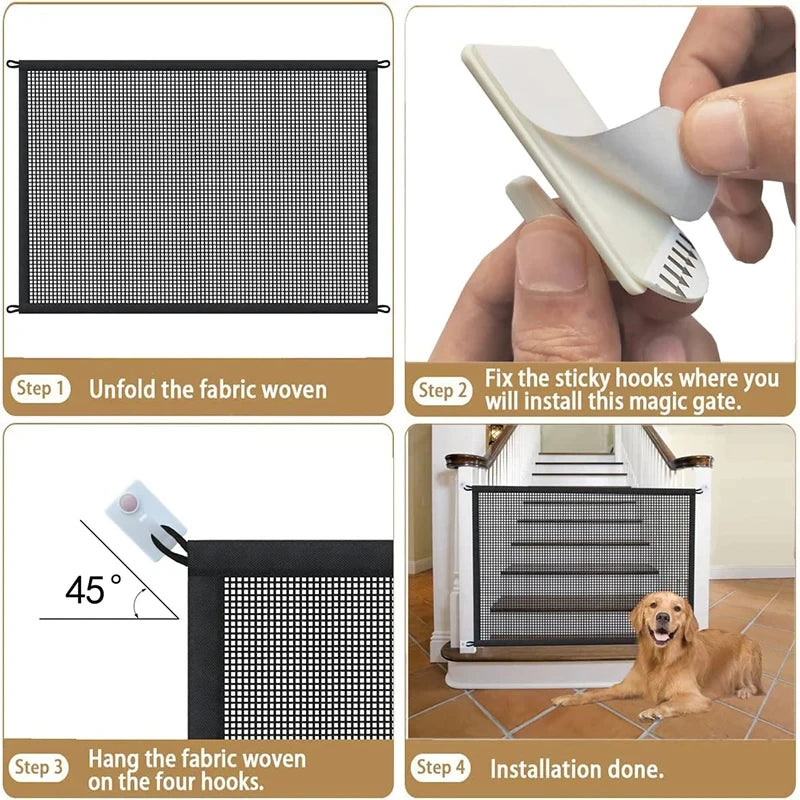 Valla Separadora Plegable para Mascotas-Malla transpirable