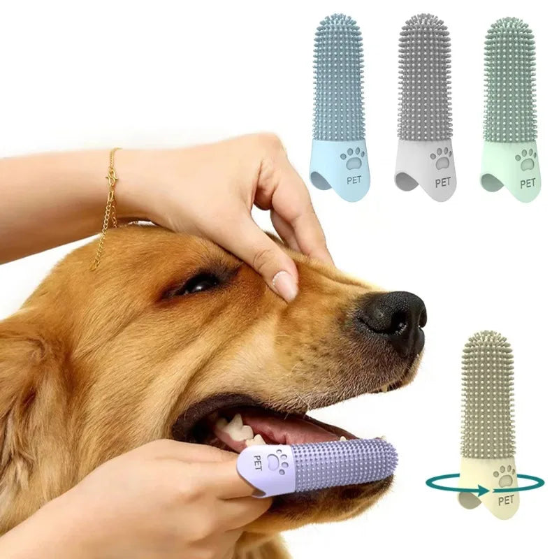 Cepillo Dental de Silicona para Perros y Gatos – Limpieza Suave