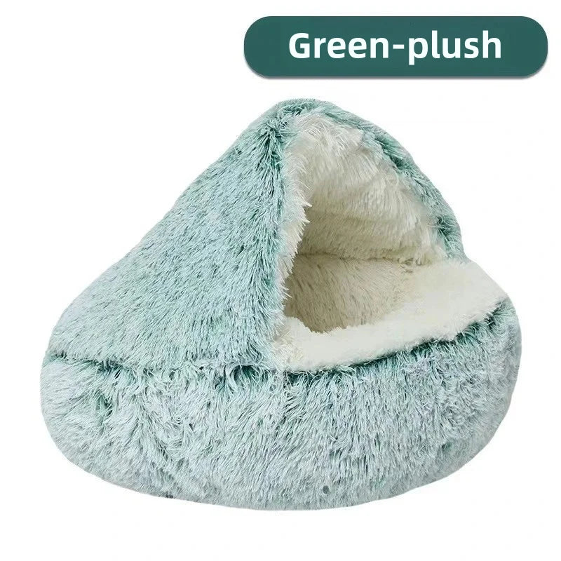 Cama Semicerrada de Peluche para Gato