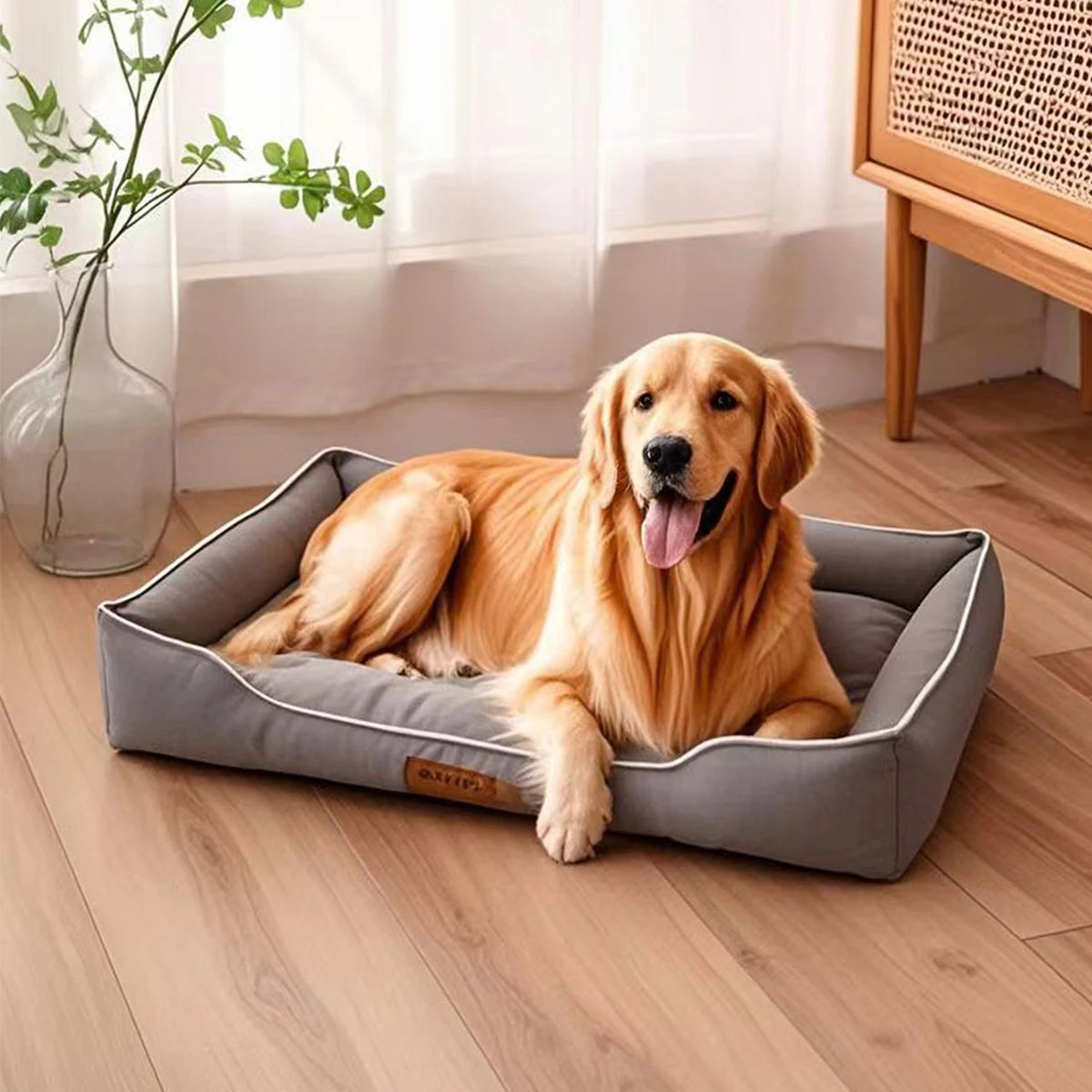 Cama Cuadrada para Perros Grandes – Resistente y Impermeable