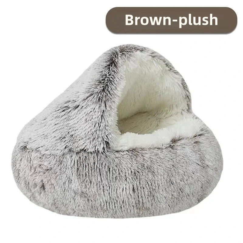 Cama Semicerrada de Peluche para Gato