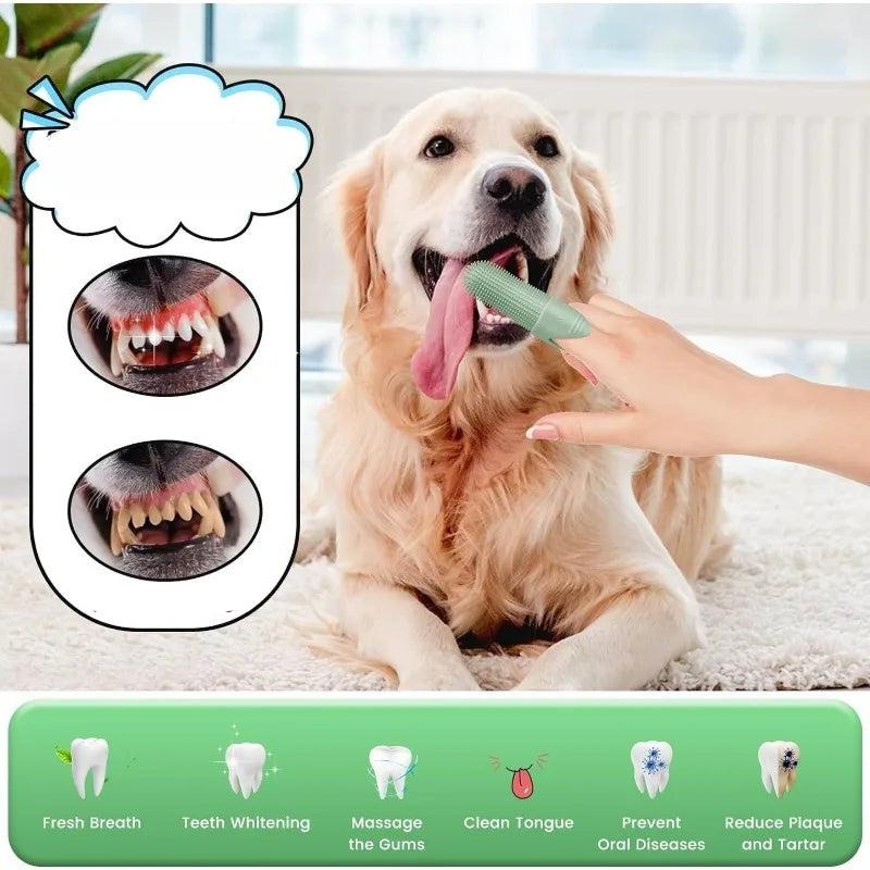 Cepillo Dental de Silicona para Perros y Gatos – Limpieza Suave