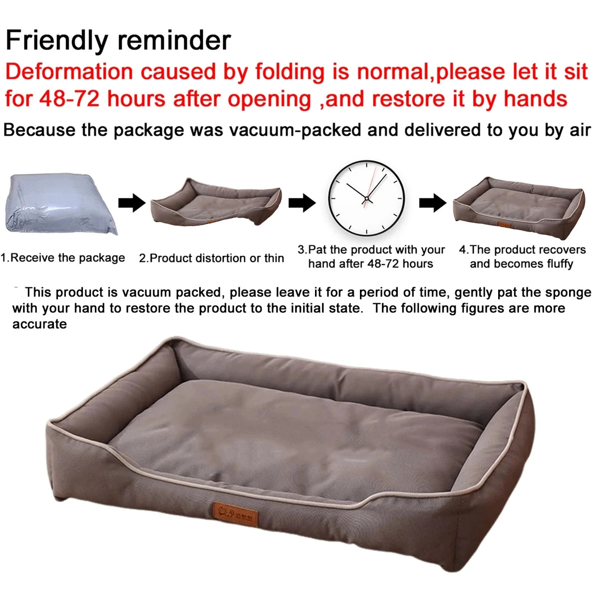 Cama Cuadrada para Perros Grandes – Resistente y Impermeable
